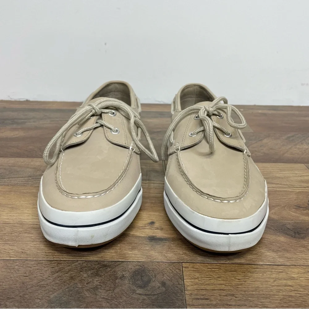 Sperry Men's Top Sider Beige Leather Boat Shoes Size 10.5